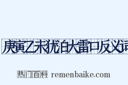 庚寅乙未犹泊大雷口反义词是什么意思的图片